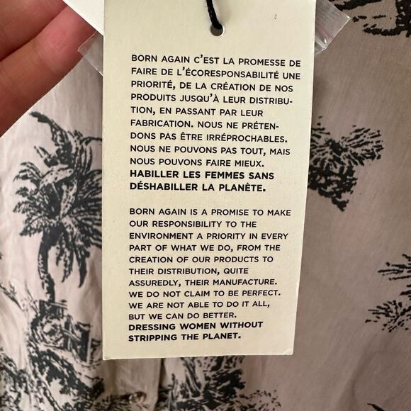 Leon & Harper Women’s Cher Juy Shirt Petale Claudine Collar Organic Cotton Blous - Picture 6 of 12